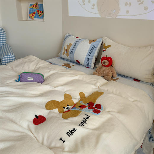 【品牌直发】加倍生活 A类230克加厚牛奶绒毛巾绣四件套 商品图3