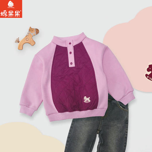 棉果果冬季新品女童复合绒涤丝纺绗棉保暖加绒夹克M422180425731 商品图0