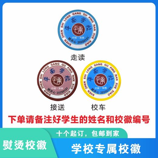 定制深圳市龙岗区平南学校校徽定做礼服布标姓名贴胸章缝制包邮51 商品图0