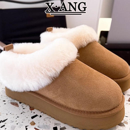 真皮毛一体桑坡羊毛雪地靴 冬季加绒加厚保暖厚底防滑毛毛棉鞋 商品图0