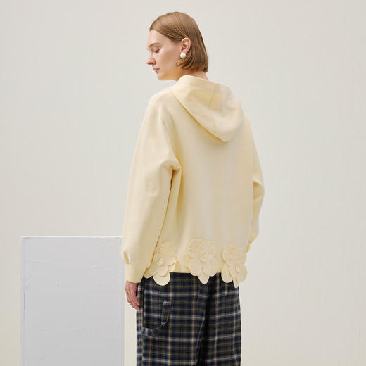 谜底连帽卫衣长袖2025年冬季新品H型连帽卫衣立体贴花女254MV1701 商品图2