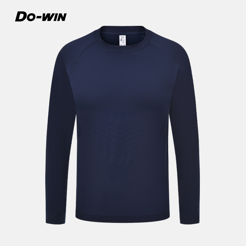 多威秋冬耐磨高弹男款上衣跑步运动户外长袖圆领衫2352169