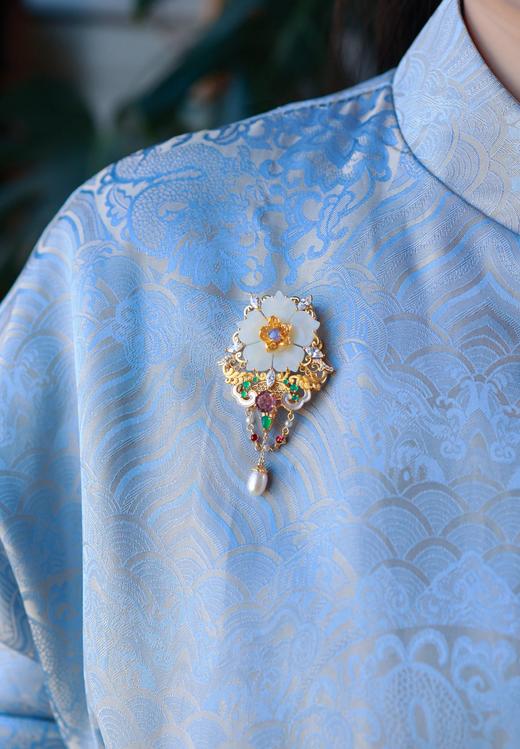 【精品 捡漏】繁花盛开 和田玉碧玺胸针吊坠两用款 CR 商品图3