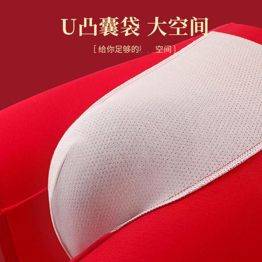 落烟渚客 男士内裤 3条装(VIP)【3条装】结婚本命年新年红色男士平角内裤 商品图5