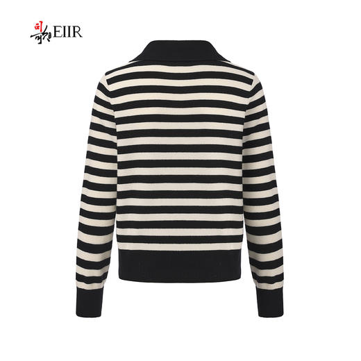 司歌条纹毛衣翻领套头衫秋冬女G92G3159 商品图3