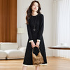 高级感黑色针织连衣裙，小众别致裙子内搭中长款毛衣裙CC-22-2822 商品缩略图1