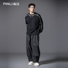 PINLI品立2025秋季新款男士金属流苏织带圆领宽松套头卫衣上衣潮B253109098 商品缩略图1