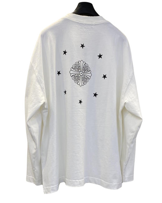 中性款破损印花长袖T恤ba009 商品图1