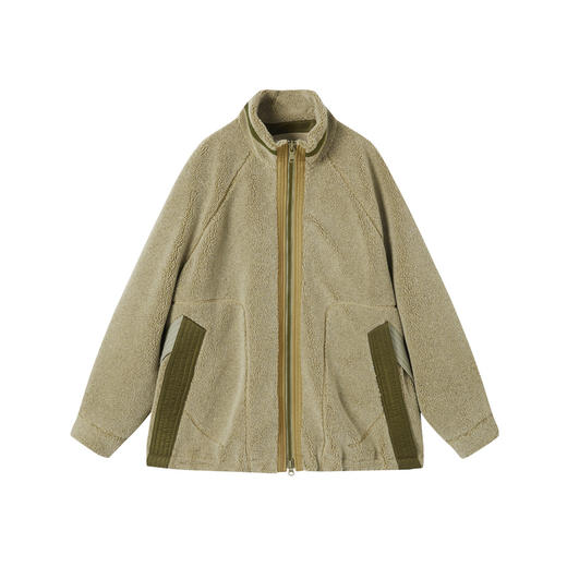 谜底毛毛大衣长袖2025年冬季新品保暖大廓形舒适绣花女254MD1674 商品图4