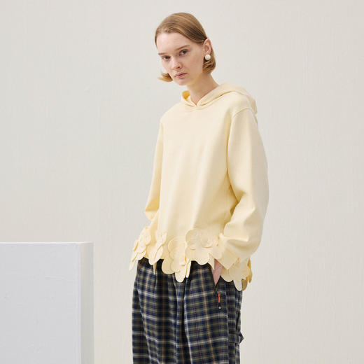 谜底连帽卫衣长袖2025年冬季新品H型连帽卫衣立体贴花女254MV1701 商品图1