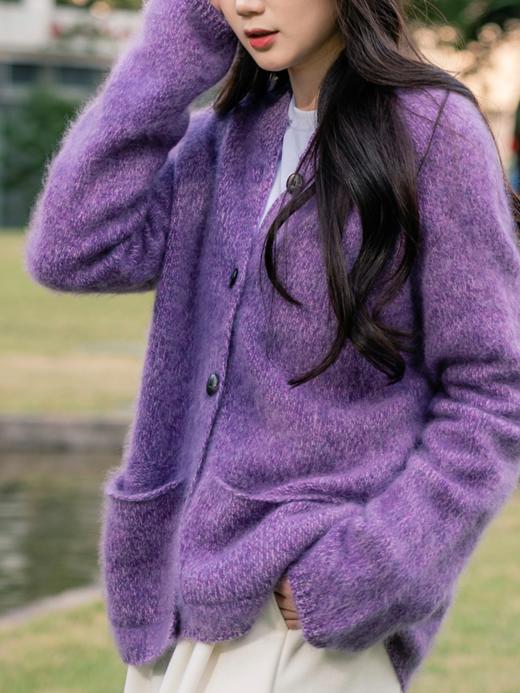 莫奈绒雾 无缝一体26支纯羊毛拉毛开衫FCF3WSC138 商品图11