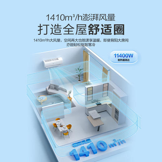 海尔（Haier）空调挂机3匹一级能效小红花新一级省电变频节能家用客厅防直吹大风量KFR-72GW/24PAA81U1 商品图1