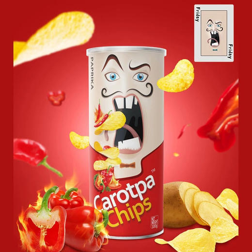 马来西亚carotpa扑克牌香辣味薯片100g 商品图1