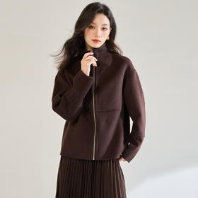 「高货sh」全新升级【铂金会员487/天猫659/差价172】(10726)洛诗琳新款立领双面毛呢外套2025秋冬气质短款羊毛大衣女