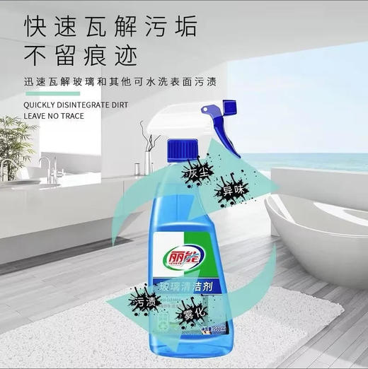 【玻璃清洁剂】丽能 玻璃清洁剂擦玻璃水窗户家用浴室清洁剂不锈钢去水垢 500mI/瓶 商品图0