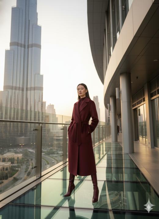 立领双袋双面手工羊绒大衣 商品图2