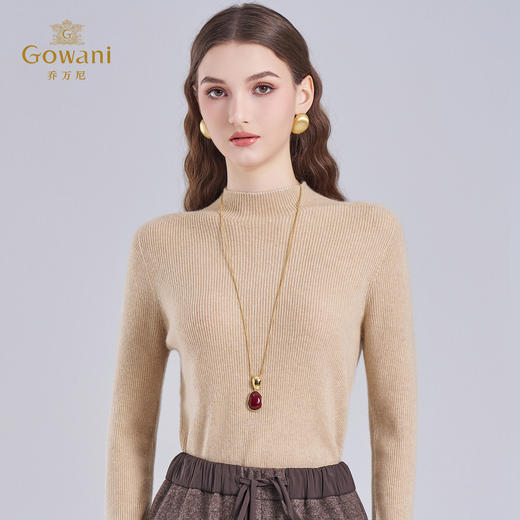 【100%山羊绒】乔万尼2025冬新品小高领亲肤软糯羊绒打底衫ED4M820 商品图1