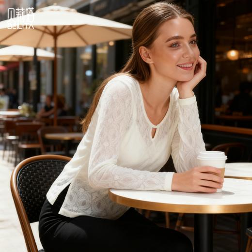 贝莉塔绒感中式复古提花长袖上衣BLT5212女士运动瑜伽服 商品图13