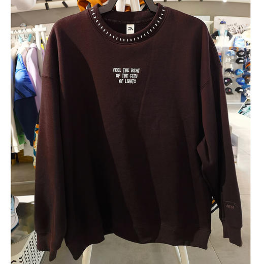 【L/XL断码，无货退款】安踏冬季保暖加绒圆领上衣女新款宽松潮流印花套头卫衣162448717N 商品图1