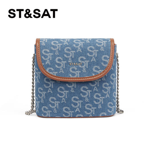 星期六丹宁老花时髦链条单肩包SSD521A0B3 商品图5
