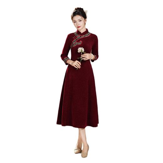 TX 3825314旗袍加厚改良中国风日常可穿连衣裙 商品图4