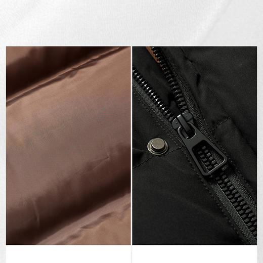 半身缘男装 冬季前胸字母松紧袖防风门襟印花羽绒服2527 商品图4