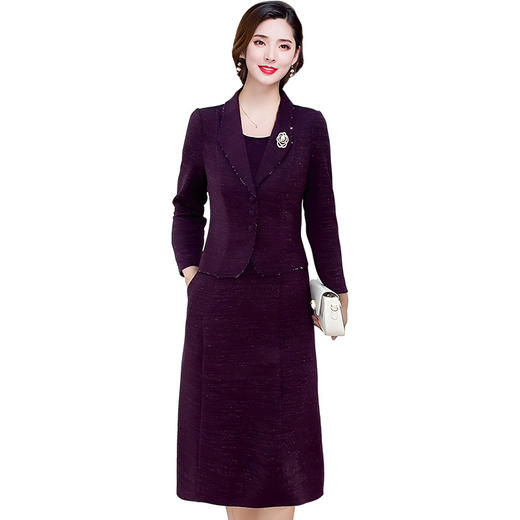 QYM 25AS16法式假两件连衣裙气质小西装婚宴连衣裙 商品图4