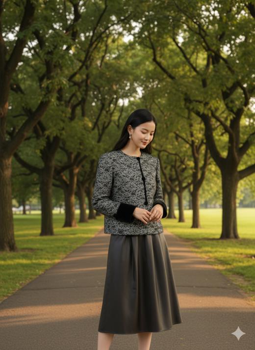 立领轻国风水貂毛夹棉外套 商品图0