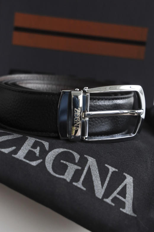 杰尼男士臻皮荔枝纹腰带。礼盒装 PJ040 商品图2