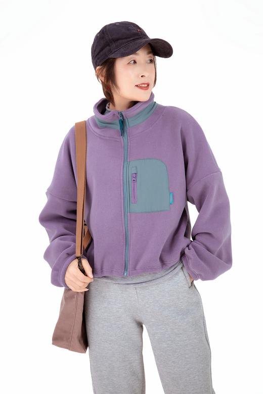 立领双面摇粒绒短外套 商品图0