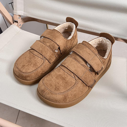 D111306厚底加绒保暖豆豆鞋勃肯鞋女2025冬季新款魔术贴棉鞋 商品图6