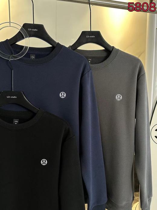 D111327加绒加厚冬季情侣款双面加绒圆领卫衣 商品图4