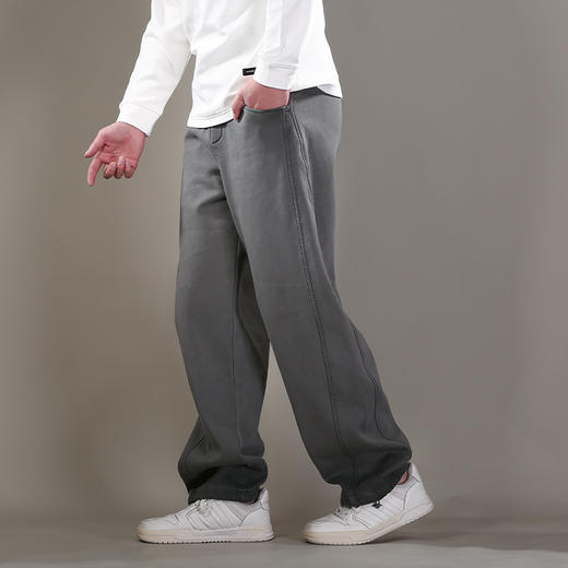 DRONKOO 2025 抽绳右侧金属标两侧破骨复合厚绒厚长卫裤 商品图1