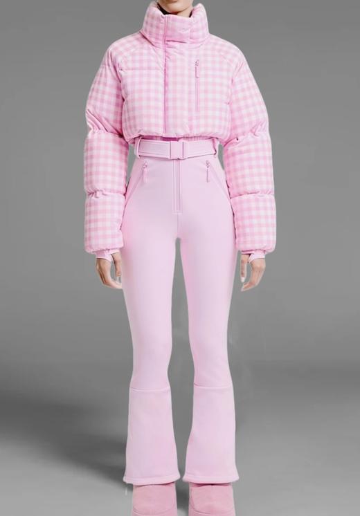 Cordova - Myoko Ski Suit - Ex Peony Gingham - 女装 - 连体滑雪服 - 粉色格子 商品图0