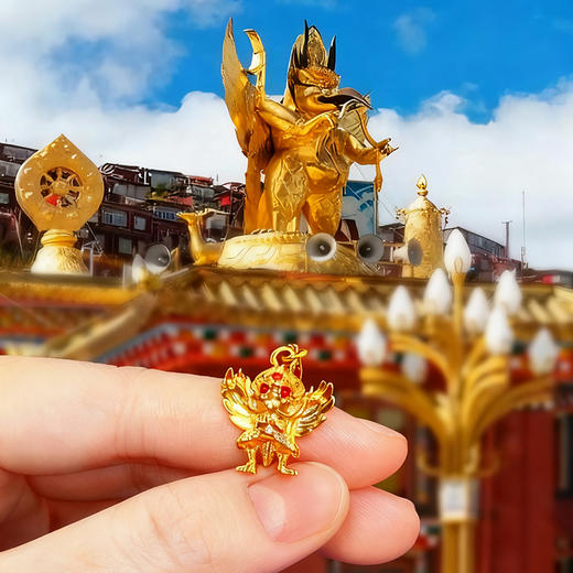  新品 兰透哲纯铜镀金大鹏金翅鸟挂件吊坠念珠吊坠卡子 商品图0