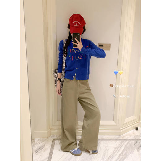 【189元任选2件】现货！蓝色刺绣毛衣开衫 商品图3