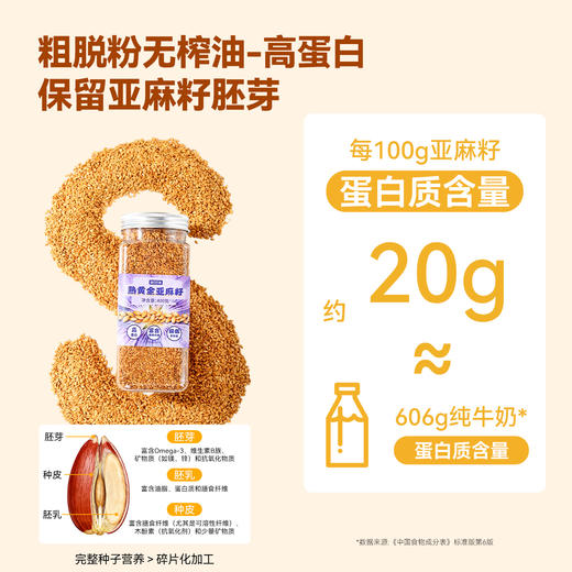 熟黄金亚麻籽子烘焙即食免洗内蒙特产胡麻籽可打粉代餐官方旗舰店 商品图2