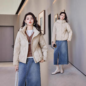 ASE 7762时尚羽绒服连帽保暖短款洋气厚外套