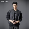 PINLI品立2025秋季新款宽松圆领拼料落肩套头卫衣青年上衣潮牌男B253109101 商品缩略图3