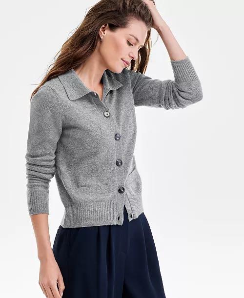 仅限黑五！梅西100%羊绒纽扣小翻领羊绒衫 商品图0