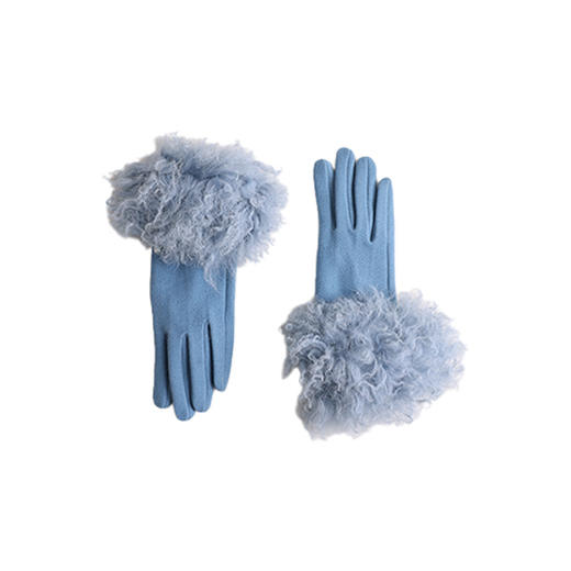 奶味~无需打理「羊毛皮草手套」加厚加绒保暖触屏女冬季开车骑行 商品图4