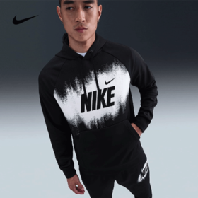 NIKE耐克男卫衣图案加绒连帽衫25冬新款保暖针织套头衫HV4063-010