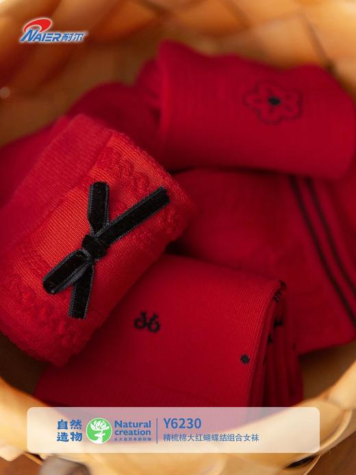 5双【新疆阳光棉 添加莱卡纤维 高弹不紧绷】耐尔精梳棉本命年鸿运袜5双装 商品图8