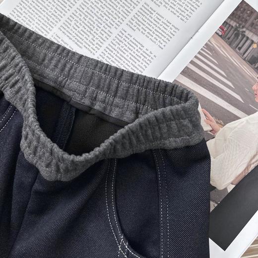 D111314女士明线双针新版冬季遮胯显瘦老钱斜纹弯刀羊毛香蕉裤 商品图13