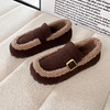 D111309森系复古加绒乐福鞋女2025秋冬款一脚蹬软底勃肯鞋棉鞋 商品缩略图3