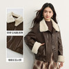【11/14新品】熙世界雅丹风毛绒翻领花苞皮衣短外套女保暖夹棉PU夹克2025冬新款 商品缩略图1