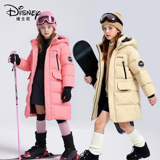 Disney/迪士尼儿童中长款羽绒服男女中大童加厚连帽防风保暖羽绒外套XMT4SU886 商品图0