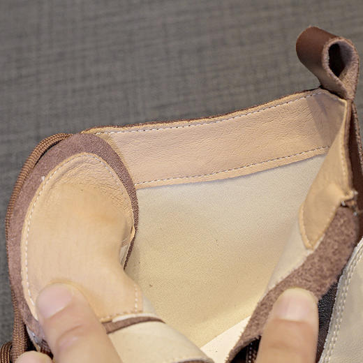 板鞋牛皮松糕单鞋高跟厚底，内增高休闲高帮鞋子短靴女鞋AM-1371 商品图3