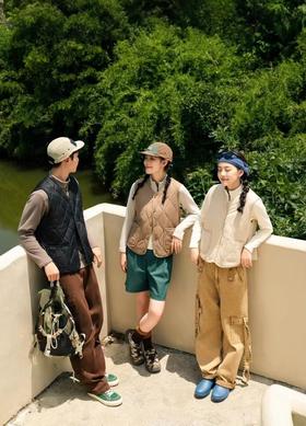 【叠穿法宝 100%羊毛夹层 防风防寒防泼】情侣款轻暖软糯内里羊毛马甲（男士W4079/女款W4078）