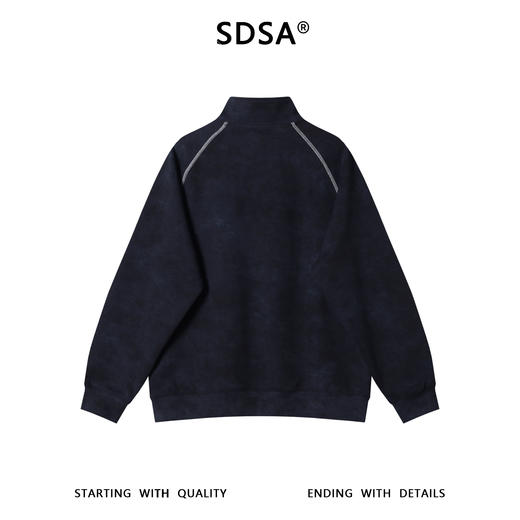 WY1318SDSA男士秋冬新款痞帅男装潮牌扎染撞色缝线半拉链立领卫衣百搭 商品图5